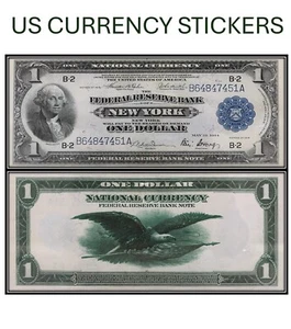 Billete de $1 dólar de la Reserva Federal de 1918 (pegatina de moneda estadounidense) - Imagen 1 de 5