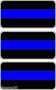 Thin Blue Line Badge Bar Shield Decal Stickers 3 PACK FREE SHIPPING! - Picture 1 of 1
