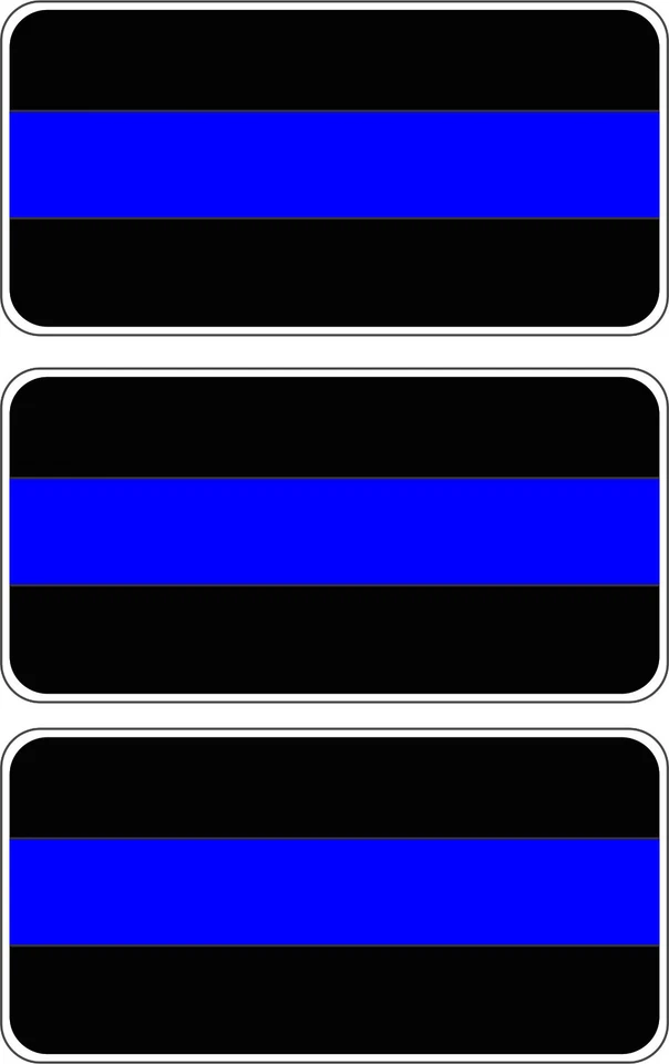 Thin Blue Line Badge Bar Shield Decal Stickers 3 PACK FREE SHIPPING! - Image 1 of 1