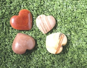 4 Piezas de Piedra de Ágata Tallada en Formas de Corazón en Varios Colores, Gritos de Sanación - Imagen 1 de 13