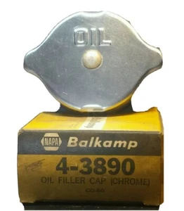 VINTAGE OIL CAP- MUSCLE CAR - BALKAMP 4-3890 CHROME - Picture 1 of 11