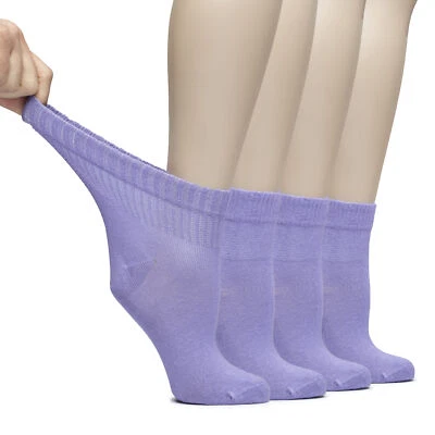 Hugh Ugoli Women's Bamboo Diabetic Crew Thin Socks, 4 or 8 Pairs - Image 1 of 4