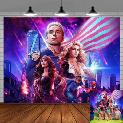 The Boys Party Supplies Birthday Backdrop Background Poster Birthday Gift 7x5ft - Image 1 of 4