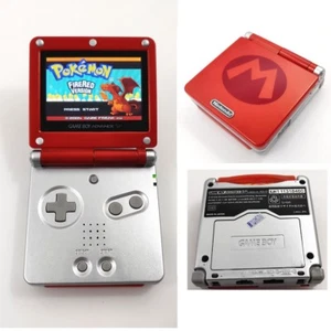 Red & Silver Mario Game Boy Advance GBA SP AGS 101 Brighter Backlit LCD Console - Picture 1 of 7