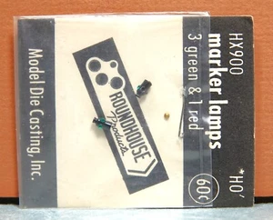 ROUNDHOUSE PRODUCTS HO SCALE MARKER LAMPS 3 GREEN & 1 RED # HX900 - Picture 1 of 1