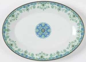 RARE FIND Noratake PERSIA 14” Oval Serving Platter Replacements Green Floral - Picture 1 of 10