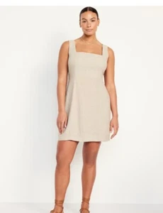 Mini Vestido OLD NAVY Sin Mangas Mezcla de Lino 4X ~~~NUEVO CON ETIQUETAS~~~ - Imagen 1 de 8