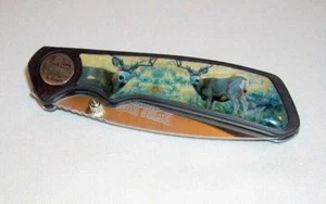 Cuchillo de bolsillo River's Edge hoja plegable camping caza ciervos con clip para cinturón - Imagen 1 de 3