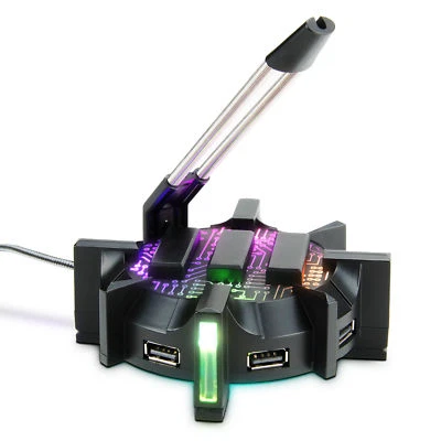 ENHANCE Pro Gaming Mouse Bungee Cable Holder - 4 Port USB Hub & 7 LED Modes - Image 1 of 4