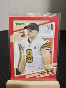 Panini Donruss 2021 "ROJO Press Proof: No Helmet" Drew Brees #93 - Imagen 1 de 2