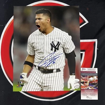 Gleyber Torres Walk Off Celebratation Signed 11x14 Photo Autographed JSA - Image 1 of 4