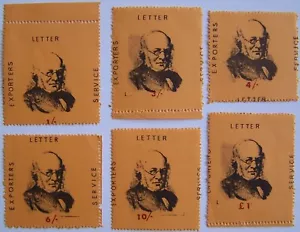 G.B. - Servizio lettere esportatori Sir Rowland Hill 1/-, 3/-, 4/-, 6/-, 10/-, £1 - Foto 1 di 1