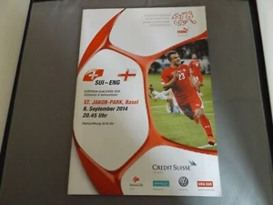 2014 FOOTBALL PROGRAMME - SWITZERLAND v ENGLAND - EURO QUALIFIER BASEL 8/9/14 - Picture 1 of 1