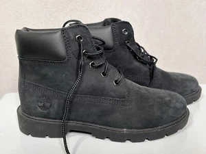 Timberland Black Waterproof Suede Ankle Boots A6725 Lace Up Boys Size US 3 - Picture 1 of 7