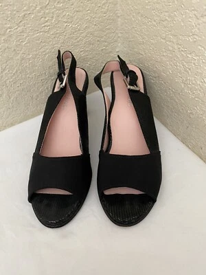 TARYN ROSE FORTULA NEGRO NEOPRENO ESTAMPADO LAGARTO CUERO TACÓN HONDA MUJER TALLA 7 Foto 1 de 4