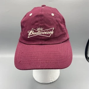 Budweiser Beer Hat Ball Cap Adjustable Strap One Size Dad Hat Garnet Gold - Picture 1 of 7