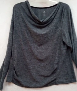 Apana Damen sportliches Oberteil Stehkragen Langarm grau Größe 2X Polyester/Elasthan - Bild 1 von 14