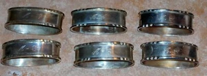 6 Coin Silver .900 Napkin Rings Holders from South America - Picture 1 of 2