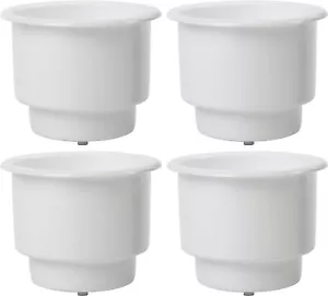 4Pcs Plastic Cup Drink Can Holder W/Drain for Boat Car Marine RV Truck White - Picture 1 of 9