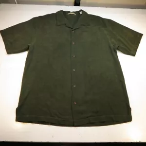 Tommy Bahama 100% Seide Hawaii Aloha Hawaii Tropical Island Hemd Herren L Grün - Bild 1 von 2