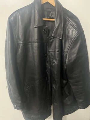 Blazer Abrigo Deportivo J Ferrar Para Hombre Negro Cuero de Cordero Suave Genuino Extra Grande Foto 1 de 3