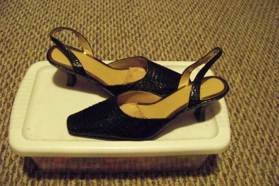 Mujer Liz Clairborne Arpel Cuero Negro Estampado Piel Zapatos Talla  Foto 1 de 1