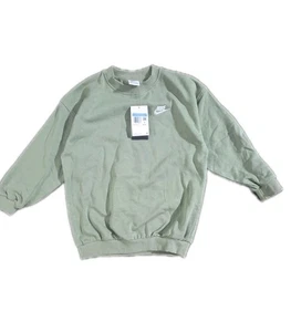 nike kids Oversized Fit crewneck sweater Size M Mint Color - Picture 1 of 9