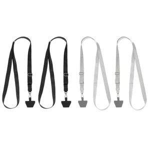 4 szt. smycz do smartfona z 4 łatkami, czarny/szary (73-50cm) - Zdjęcie 1 z 6