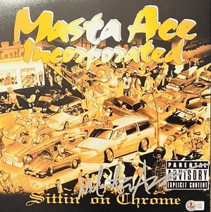 Álbum de fotos planas autografiado firmado 12x12 MASTA ACE sentado en cromo certificado de autenticidad BAS - Imagen 1 de 2