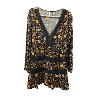 Túnica Xhilaration Mujer XL Boho Hippie Fluida Floral Fairycore Foto 1 de 4