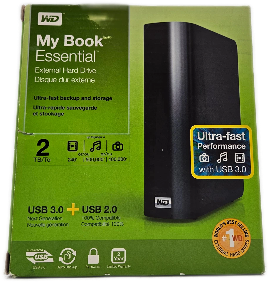 WD My Book 1TB External HDD USB 2.0 Black - Image 1 of 4
