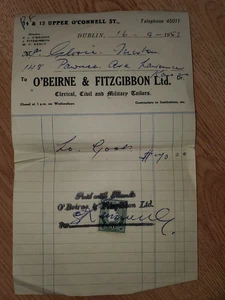 Geschäftsbeleg 1953 mit Briefmarke gebraucht für Einnahmenzwecke - Bild 1 von 1