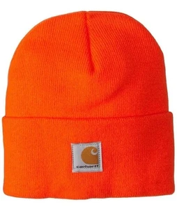 Carhartt Soft Knit Cuffed Beanie Hat Bright Orange Youth OS Warm Hunting Outdoor - Picture 1 of 6