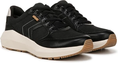 Dr. Scholl's Shoes Womens Hannah Retro Lace Up Sneaker Black Ribbed 6.5M - Image 1 of 4