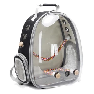 Stylish Transparent Bird Carrier Backpack - Ideal for Traveling with Small Birds - Picture 1 of 9