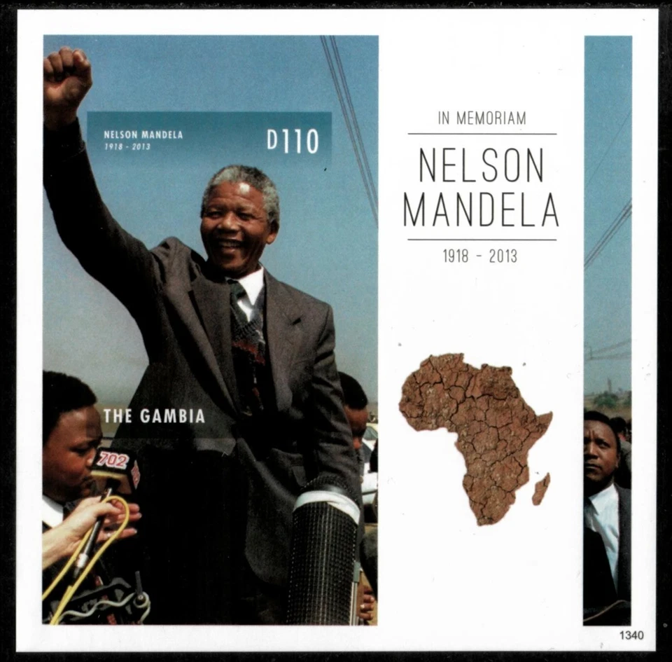 Gambia 2013 - Nelson Mandela - IMPERF Souvenir Stamp Sheet - Scott #3547 - MNH - Image 1 of 1