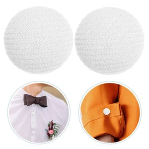 30 Pcs Tuxedo Buttons Bridal Buttons Cloth Covered White Bridal Buttons - Picture 1 of 12