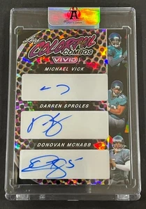 2024 Leaf Vivid Colorful Combos CCT15 Michael Vick / Donovan McNabb / Sproles /5 - Picture 1 of 2