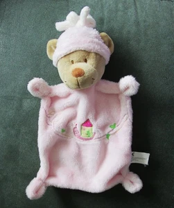 Schmusefigur, Bärchen mit Mütze, rosa, ca. 27cm, gebraucht, aus Belgien - Bild 1 von 2