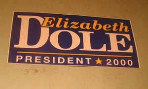 Vintage Elizabeth Dole President 2000 Autoaufkleber unbenutzt - Bild 1 von 2