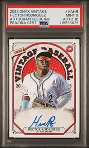 2023 Onyx Vintage AUTO Blue Ink HECTOR RODRIGUEZ Cincinnati REDS RC PSA 9 10 - Picture 1 of 2