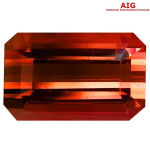 Tormalina rosa arancio naturale 6,11 ct certificata AIG (12,72 x 8,04 mm) - Foto 1 di 3