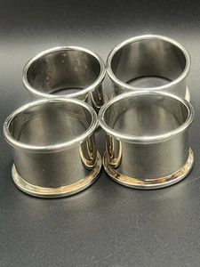 Godinger Napkin Rings Silver Plated Set Of 4 EUC - Picture 1 of 3