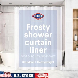 Heavy Duty Shower Curtain Liner Waterproof Metal Grommets Anti-Mold Durable Hem - Picture 1 of 64