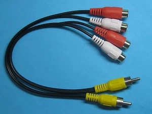 10 pcs RCA Male to 2 Color Dual RCA Female Adapter Splitter Cable 28cm 11inch - Bild 1 von 2