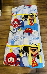 1970s VINTAGE McDONALD'S SLEEPING BAG - RONALD, HAMBURGLAR, FRY KIDS - Picture 1 of 10