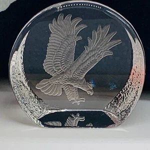 Pisapapeles Eagle American Flag 2,5" vidrio grabado God Bless America S2 - Imagen 1 de 13