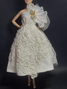 NEW! WHITE GOWN DRESS BRIDE BARBIE FASHIONISTAS FASHION CLOTHES CLASSY WEDDING - Picture 1 of 6