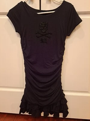 Ralph Lauren Girls Dress Size 12-14 Skull And Crossbones Black, Beading - Image 1 of 4
