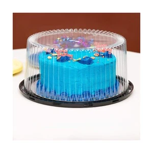 10-11" Plastic Disposable Cake Containers Carriers with Dome Lids and Cake Bo... - Picture 1 of 7